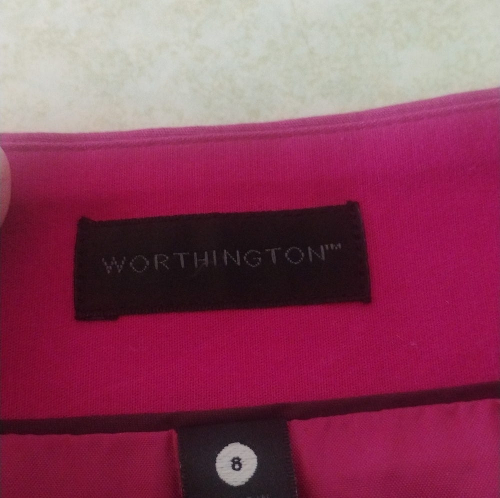 Worthington Pink Zipper Pencil Skirt SZ 8 - Picture 5 of 6